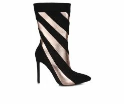 Women's London Rag Whistles Stiletto Mid Calf Boots